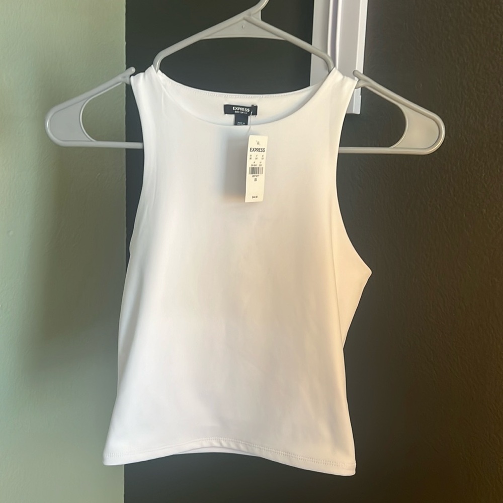 Express, white sleeveless top, XS